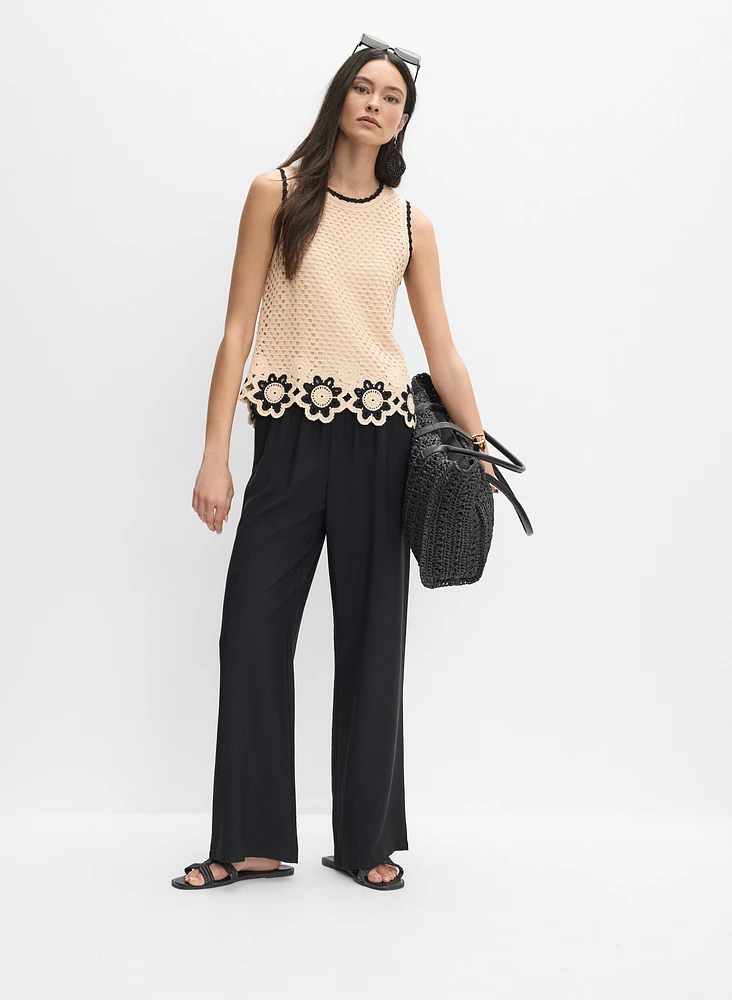 Crochet Floral Knit Tank