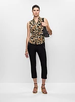 Blouse à motif léopard et capri taille haute