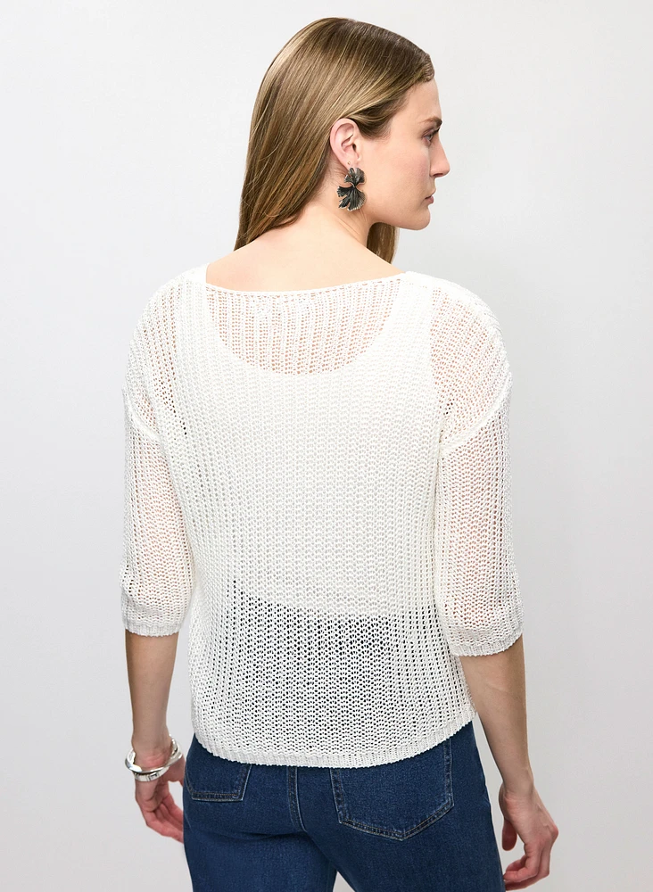 Pull à manches 3/4 en tricot