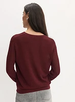 Pull à manches longues en tricot métallique