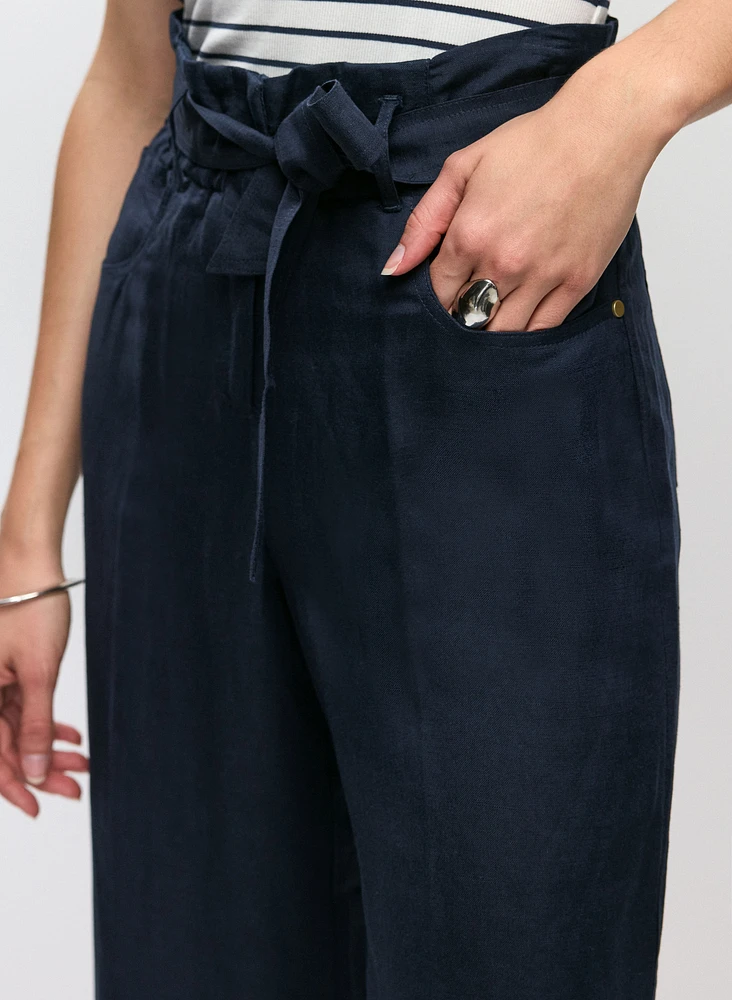 Pantalon écourté en lin