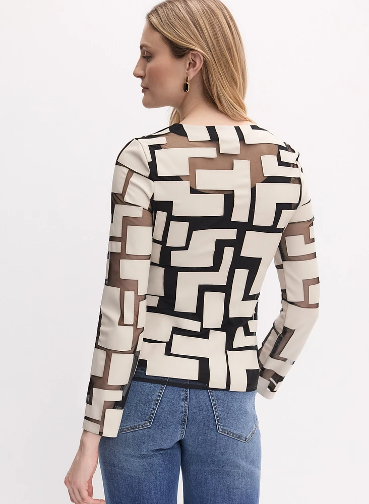 Joseph Ribkoff - Geometric Pattern Jacket