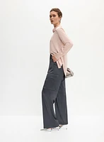 Pantalon cargo en satin à jambe large