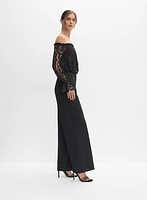Lace & Crepe Jumpsuit
