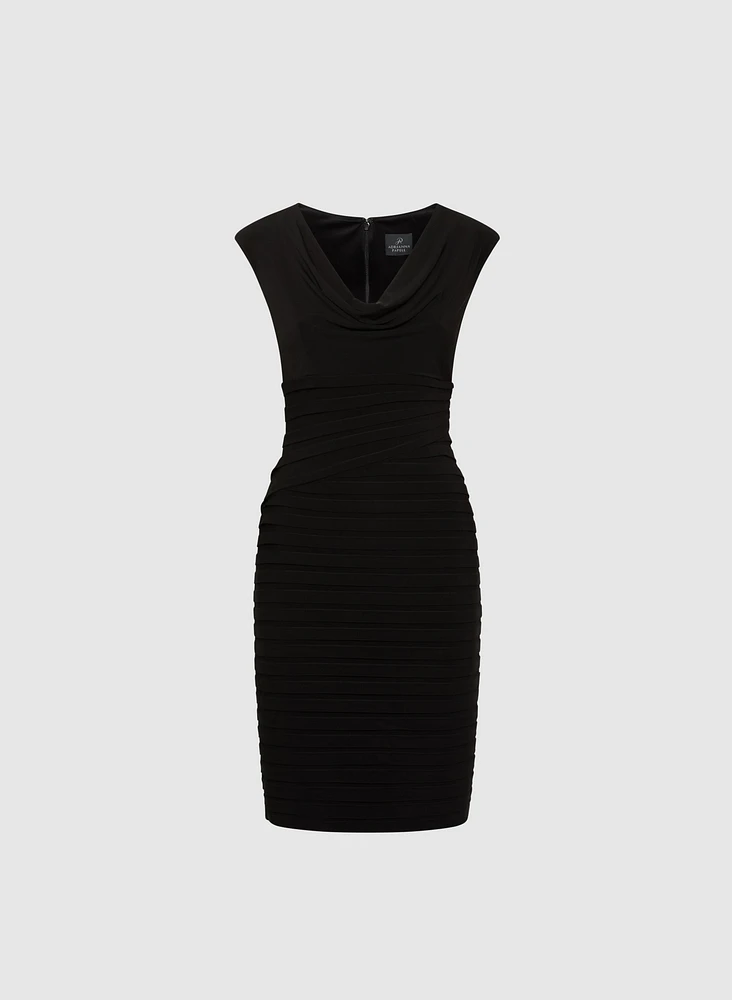 Adrianna Papell - Fitted Cowl Neck Dress