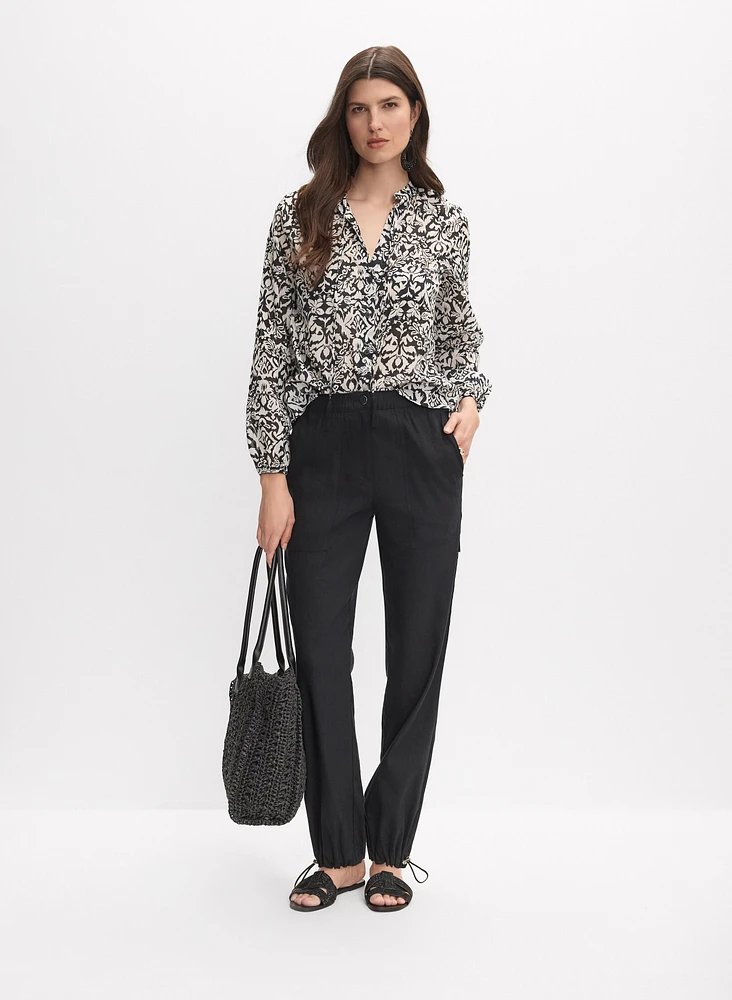 Blouse en coton à motif abstrait
