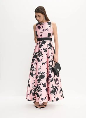 Robe de soirée florale à boucle au dos