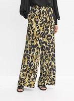 Pantalon à jambe large motif léopard