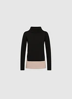 Colour Block Cowl Neck Sweater
