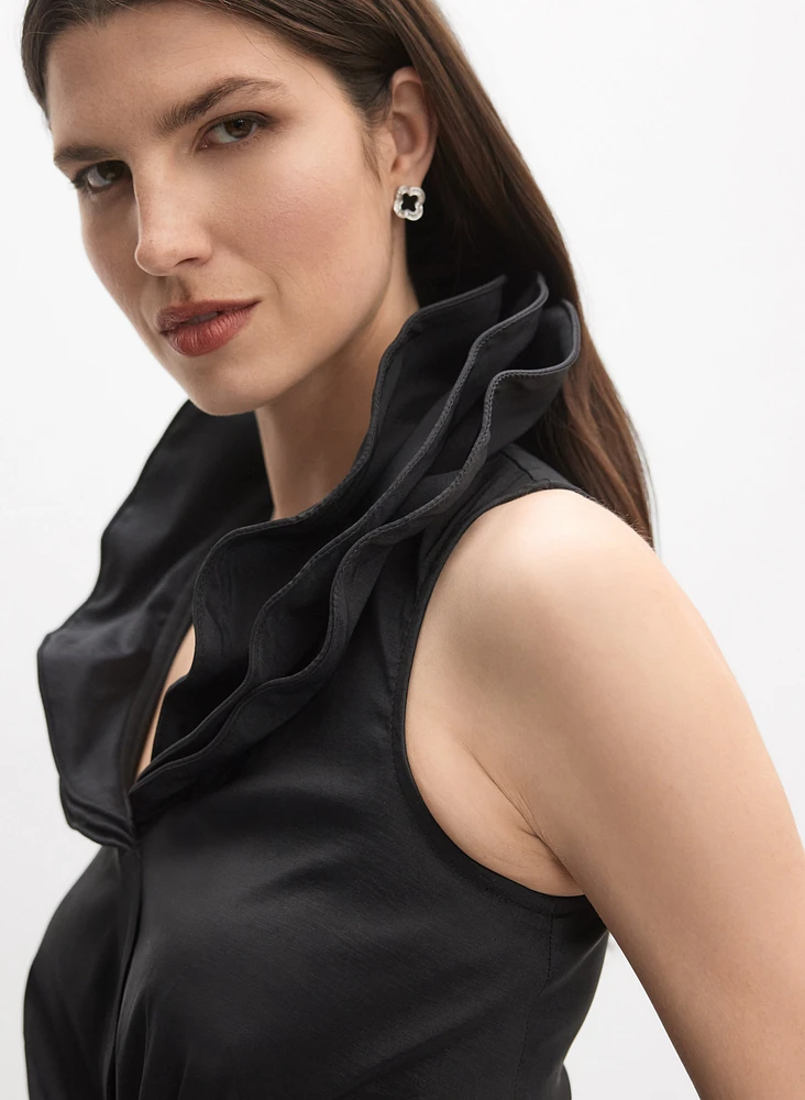 Belted Taffeta Dres