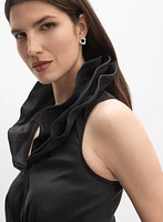 Belted Taffeta Dres