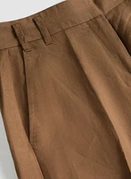 Linen-Blend Wide Leg Pants
