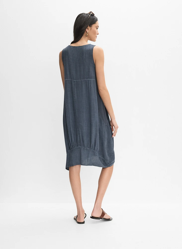 Robe midi en mélange de lin