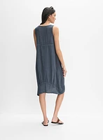 Robe midi en mélange de lin