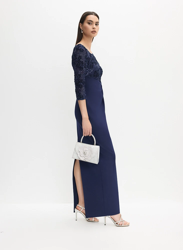 Robe de soirée à broderies