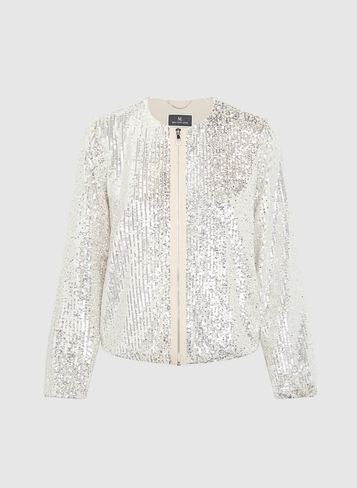 Veste à paillettes métalliques