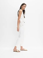 Grommet Embellished Straight-Leg Pants