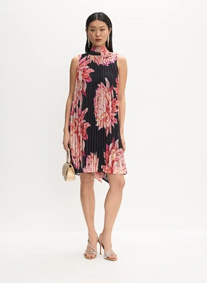 Robe en chiffon plissé à motif floral