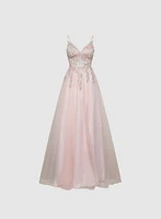 Beaded Floral Embroidered Dress
