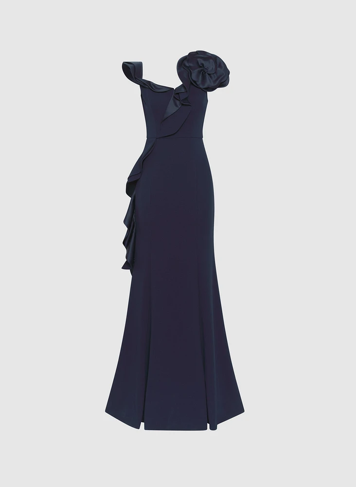 Asymmetrical Ruffle Dress