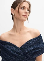 Off-The-Shoulder Jacquard Dress