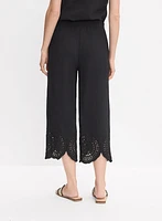 Floral Embroidered Capris