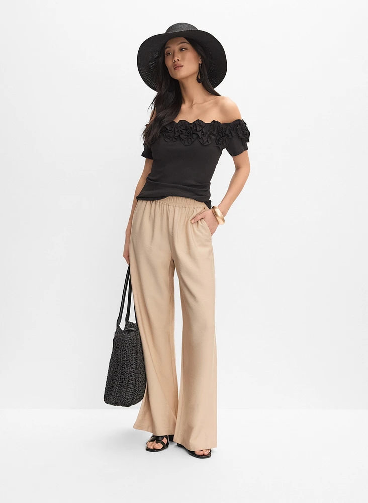 Pantalon large à enfiler