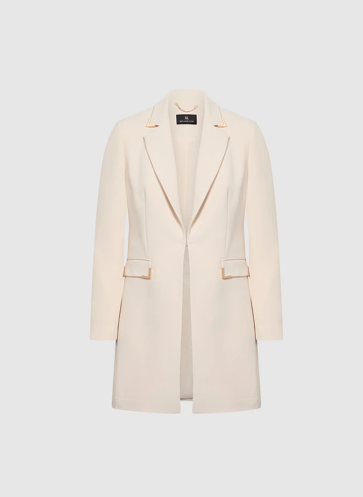 Veste longue à détails métalliques