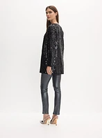 Cardigan long à paillettes