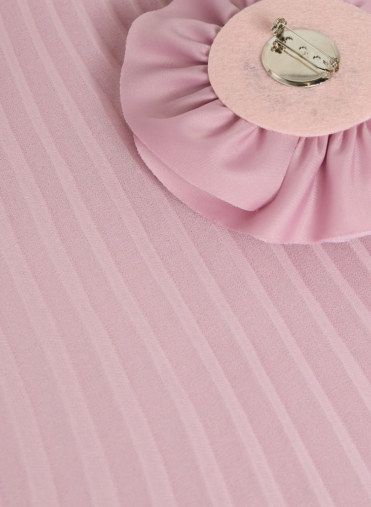 Robe à rosette en chiffon plissé