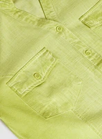 Blouse boutonnée en mélange de lin
