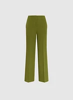 Pantalon à jambe large et nervures décoratives