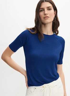 T-shirt à embellissements de pierres