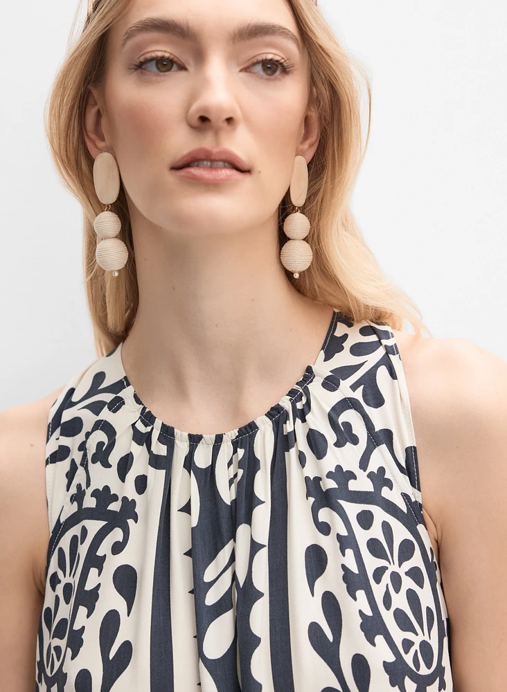 Robe maxi à motif géométrique