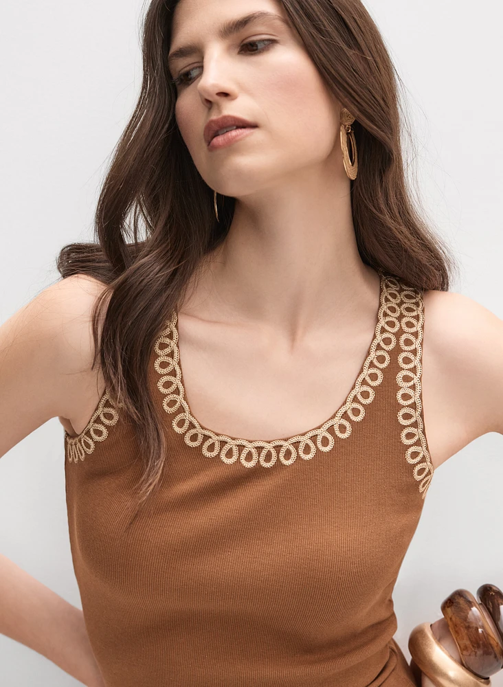 Embroidered Tank Top