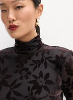 Floral Velvet Burnout Dress
