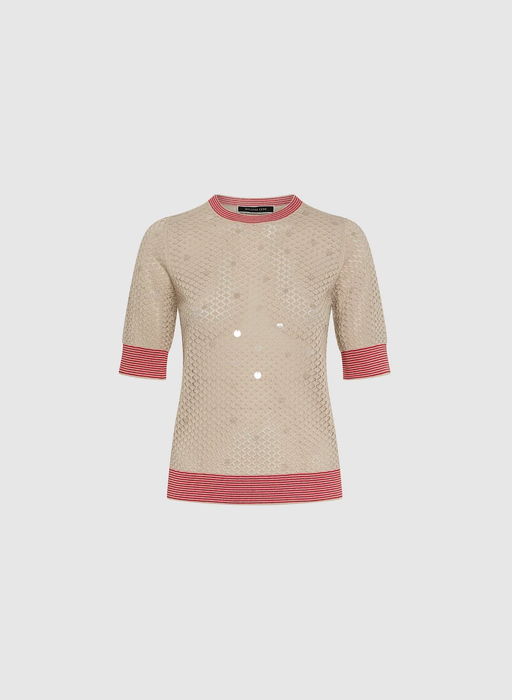 Textured Crew Neck Pullover