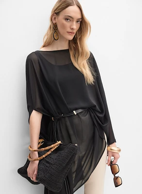 Cape asymétrique en chiffon