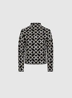 Pull géométrique à col cheminée
