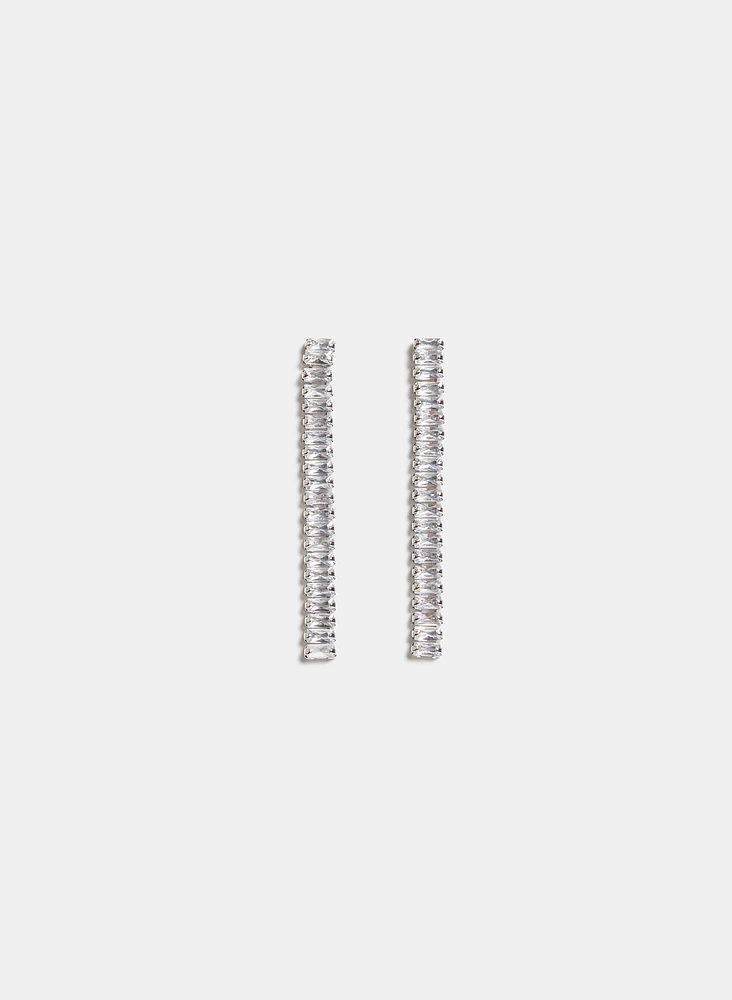 Cubic Zirconia Baguette Earrings
