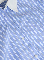 Rhinestone Pinstripe Blouse