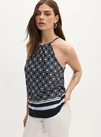Sleeveless Mixed Print Top