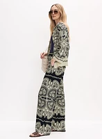 Paisley Wide-Leg Pants