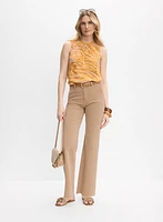 Frayed Hem Wide-Leg Jeans