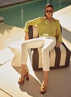 Buckle Detail Straight-Leg Pants