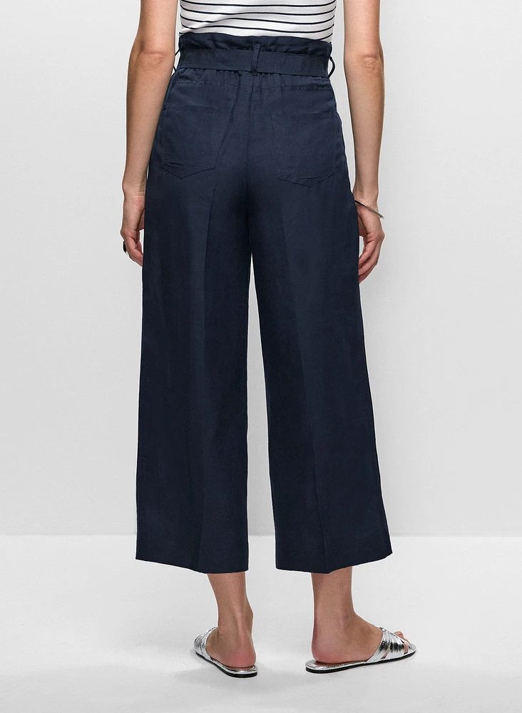 Pantalon écourté en lin