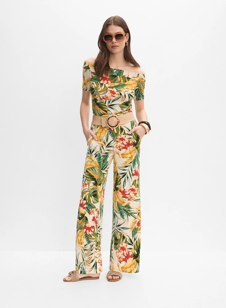 Pantalon tropical à jambe large