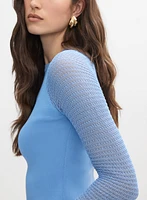 Pull à manches longues en tricot ajouré