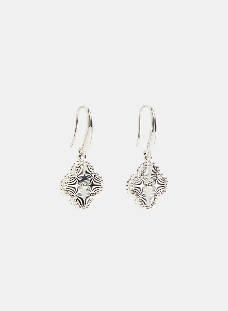 Boucles d'oreilles pendantes à trèfle