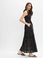 Robe maxi en coton à découpes